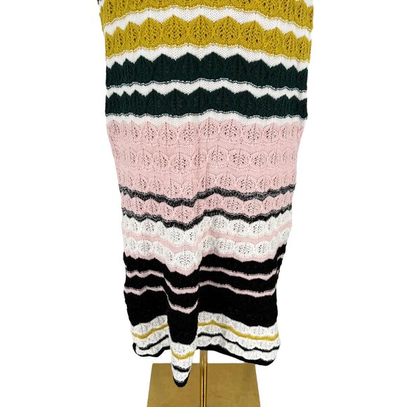 Anthro Akemi Kin Crochet Knit Dress XL April Sleeveless Striped Retro Fitted NWT - Picture 6 of 11